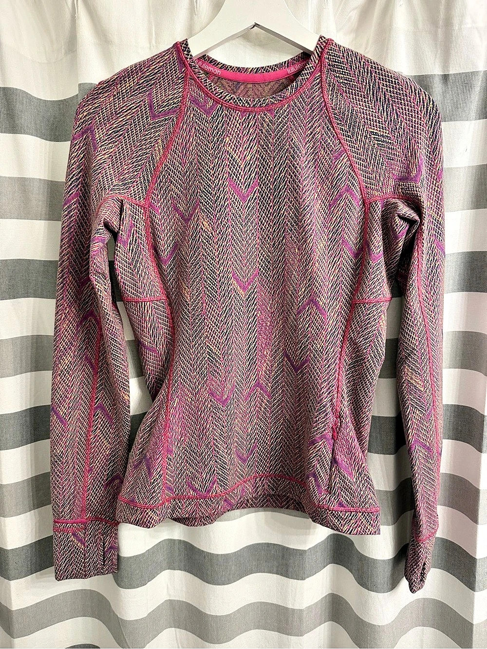 Lululemon Its Rulu Run Long Sleeve Shirt *Jacquard Sonic Pink Size 4
